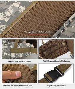 Sac à dos tactique pour homme 80L en tissu Oxford imperméable pour la randonnée, l'alpinisme et les voyages - Product Image 3