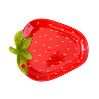 Creatieve keramische aardbeienkommen, borden, schotels; schattige, stijlvolle, cartoon-thema dessert- en saladeschotels, snackborden, fruitplateaus
