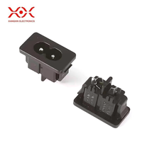 Soket Daya AC IEC C8 Snap-in 2 Pin Model 8 Jack Betina untuk Laptop Speaker Printer Router