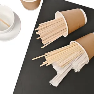 Custom High Quality Individually Wrapped Disposable Stick Wooden Coffee Stirrers Stick