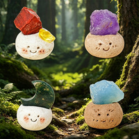 Figura de Cristal con Cara Sonriente, Mini, Adorno de Piedra Natural Curativa, Muñeco Adorable para Decoración del Hogar u Oficina, Regalo Reiki, Venta al Por Mayor