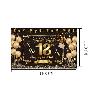 Impression personnalisée or joyeux 20e <span class=keywords><strong>anniversaire</strong></span> bannière signe décorations de fond pour femmes filles - Product Image 3