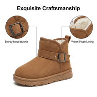 Bottes d'hiver pour enfants avec logo personnalisé, bottes imperméables, doublées de fourrure chaude, chaussures pour tout-petits, boucle en métal, semelle antidérapante