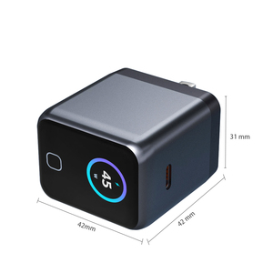 Mini <span class=keywords><strong>chargeur</strong></span> compact AI GaN 45W avec écran TFT intelligent, adaptateur secteur rapide USB-C compact AI - Product Image 2