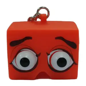 עיניים חמודות פופר אננס מחזיקי מפתחות פלסטיק צעצוע לחיצה תלת מימדית מחזיקי מפתחות pvc רכים