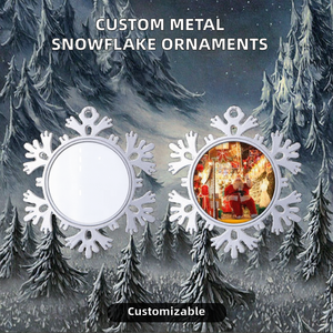 Zaneeta Modern 6-Color Personalized Heat Transfer Sublimation Blank Glass Christmas Tree <strong>Snowflake</strong> <strong>Nutcracker</strong> Ornaments 42x42mm - Product Image 2