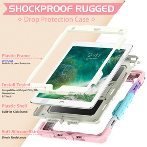 Étui pour tablette à visionnement multi-angle pour <span class=keywords><strong>iPad</strong></span> <span class=keywords><strong>Pro</strong></span> 9.7 / Air <span class=keywords><strong>2</strong></span> / 5e et 6e génération avec coque de protection en PC + silicone durable - Product Image 3