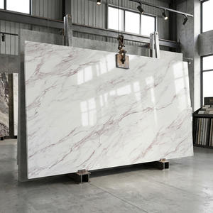 Dalle de comptoir en pierre de quartz de qualité supérieure, motif rose artistique à veines violettes, technologie 3D, pour meuble-lavabo de salle de bain et surface commerciale - Product Image 2