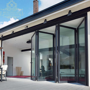 Puertas Comerciales de Vidrio Templado con Aislamiento Térmico de Estilo Nórdico, Puertas Plegables de Patio Tipo Acordeón para Balcón - Product Image 2