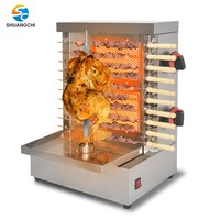 Machine semi-automatique à 2 brûleurs Kebab Shawarma pour la maison et le restaurant comprenant une pompe et un moteur pour la préparation de produits de viande