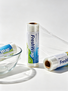 Clear <b>Stretch</b> <b>Wrap</b> Roll with Plastic Handle, 18" x 1000ft, 80 Gauge, 4 Pack. Heavy Duty Shrink <b>Wrap</b>, Self-Adhesive Plastic Film - Product Image 2