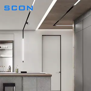 SCON התאמה אישית מקורה תאורת LED אלומיניום מסלול רכבת אורות משטח שקוע רכוב מסלול אור מגנטי SC-XTB028