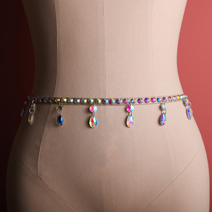 SC049 Festival Carnaval Costumes Accessoires <span class=keywords><strong>Samba</strong></span> Danse Du Ventre Cristal Bijoux Brillant Strass Gland Pendentif Taille Chaîne - Product Image 4