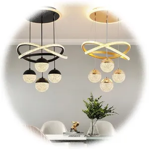 Nieuwe Hanglampen Woonkamer Lamp Led Ring Kroonluchter Liangte Cirkel Linea Plafond Rond Modern Acryl 10 Minimalistisch Aluminium