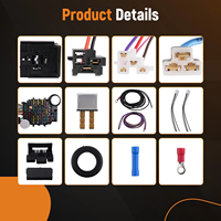 Kit de câblage automobile universel 21 circuits avec boîte à fusibles, panneau de fusibles et faisceau de câblage de châssis pour Hot Rod, Street Rod, voiture