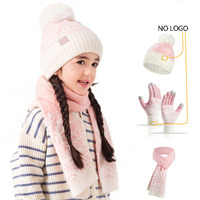 Nouvel ensemble 3 pièces bonnet, écharpe et gants tricotés pour enfants, doublure polaire chaude et résistante au froid, idéal pour garçons et filles