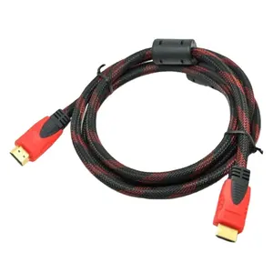 Kabel emas nilon kepang 10 kaki, konektor emas nilon 4K av hd kecepatan tinggi sesuai dengan Monitor Laptop