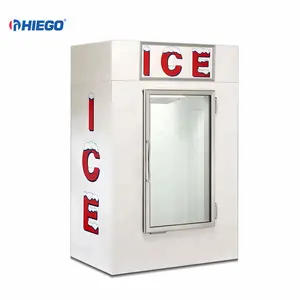 Door Ice Storage Merchandiser Bags Ice Freezer Cabinet Single Glass Wheel / Stainless Steel Leg Freezers,display Cooler 300L CE