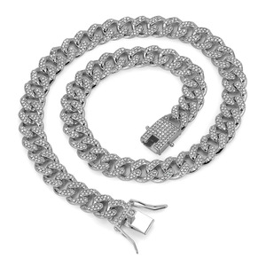 Collar de Cadena Cubana de 13mm con Diamantes Completos Estilo Hip Hop Punk al por Mayor, Collar de Cadena Cubana Iced Out con Circonitas CZ para Hombres y Mujeres - Product Image 2