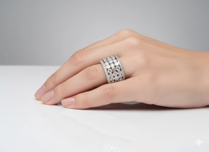 Luxury 925 <b>Silver</b> Diamond <b>Ring</b> Vintage Filigree Band Luxury Designer <b>Ring</b> Micro Pave Wedding Jewelry <b>Statement</b> Anniversary <b>Ring</b> - Product Image 6