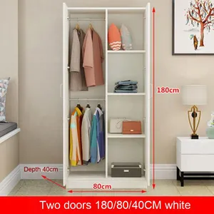 Petite <span class=keywords><strong>armoire</strong></span> moderne simple en bois massif <span class=keywords><strong>Armoire</strong></span> de rangement pliable en gros pour logement de location Meubles de chambre à coucher avec porte en MDF - Product Image 6