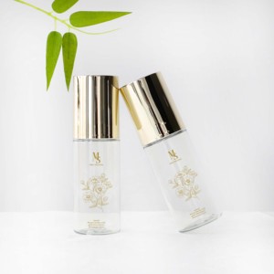 High Quality 100ml Plastic Round Skin Care Face Toner <strong>Perfume</strong> <strong>Spray</strong> <strong>Bottle</strong> with Gold Cap for Cosmetic Packing - Product Image 2