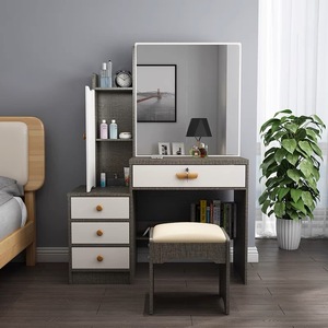 Coiffeuse de chambre à coucher moderne <span class=keywords><strong>en</strong></span> gros avec miroir de courtoisie et miroir de maquillage à DEL <span class=keywords><strong>Commode</strong></span> <span class=keywords><strong>en</strong></span> bois de <span class=keywords><strong>pin</strong></span> <span class=keywords><strong>massif</strong></span> pour appartement et chambre à coucher - Product Image 2