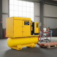 Compresseur d'air à vis portable avec réservoir d'air 7,5 kW 10 CV tout-en-un 4-en-1 haute efficacité intelligent et silencieux