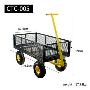 Chariot de chariot de grande capacité robuste avec côtés en maille amovibles Home Farm Yard Garden Steel Mesh Hand Cart Chariots de jardin - Product Image 6