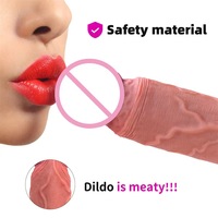Vente en gros de gros dildos en silicone, pénis masculin réaliste, doux, naturel, pour couples, jouets sexuels pour adultes, masturbation