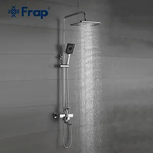 Frap Rainshower 공장 라운드 황동 벽 마운트 전체 크롬 욕실 샤워 세트 F2469