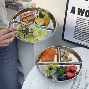 Plato Dividido de Acero Inoxidable Grabado, Apto para Microondas, para Camping, 9 Pulgadas, Control de Porciones para Adultos y Niños Pequeños, <span class=keywords><strong>Dieta</strong></span> Bariátrica y Diabética - Product Image 2