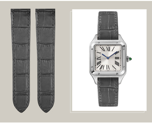 Bracelets de <span class=keywords><strong>montre</strong></span> en cuir véritable 20 mm 23 mm pour <span class=keywords><strong>Cartier</strong></span> Santos 100 avec inserts en plastique et grain d'alligator pour femme - Product Image 5