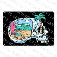 Hôte vente Nouvelle plage Vintage Tin peinture Surf Beach restaurant fond décoration murale