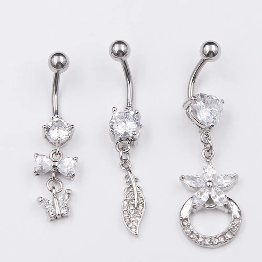 Sexy And Stylish Three Kinds Stainless Steel Navel Piercing jewelry Belly Button Ring