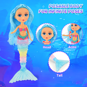 SY 7,5 pulgadas Mini <span class=keywords><strong>sirena</strong></span> princesa muñeca pequeña <span class=keywords><strong>sirena</strong></span> vestir bebé muñeca juguete para juego <span class=keywords><strong>de</strong></span> simulación marioneta teatro producto - Product Image 4