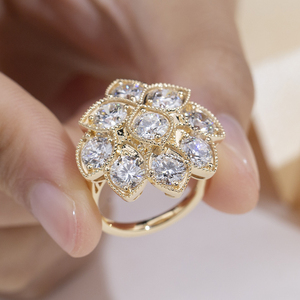 Bague en or 18 carats avec diamant de laboratoire taille ronde Messi Jewelry MSR-2198 pour femme - Product Image 2