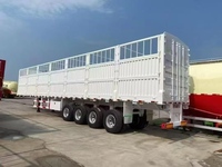 Semi-remorque à clôture amovible 3/4/5 essieux de fabrication chinoise pour le transport d'animaux et de céréales