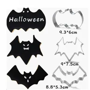 Nhà sản xuất bat hình Cookie bánh khuôn thép không gỉ Cookie cutter cho Halloween