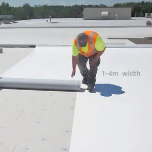 Membrana impermeável da construção 1.2mm 1.5mm espessura material de isolamento à prova d'água pvc reforçado tpo membrana