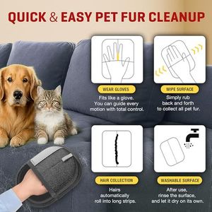Guante electrostático de espuma súper grueso personalizado para eliminar <span class=keywords><strong>pelo</strong></span> de mascotas, <span class=keywords><strong>cepillo</strong></span> portátil de fácil limpieza para <span class=keywords><strong>pelo</strong></span> <span class=keywords><strong>largo</strong></span> de animales y gatos - Product Image 3