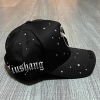 Casquettes de baseball à 5 panneaux avec strass, logo personnalisé en métal TPU haute fréquence, casquette à visière plate, casquettes snapback Gorras Barbas