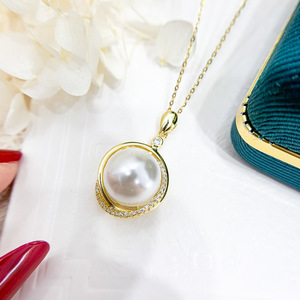 WENCHI S925 <b>Silver</b> Pendant Empty Holder DIY Fashion <b>Necklace</b> with 11-12mm Bead 10585 <b>Diamond</b> Accessories China - Product Image 4