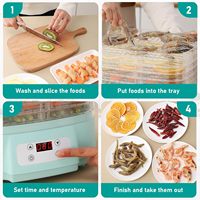 Wallepac 200W Power Commerciële Elektrische Voedsel Dehydrator 200W Power Kleine Mini Fruit En Groente Droger Voor Vis Aardappel