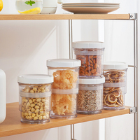 Boîte de conservation alimentaire sous vide rétractable transparente en plastique avec couvercle, type poussoir, pour une conservation optimale de la fraîcheur