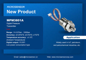 เซ็นเซอร์ขนาดเล็ก MPM3801A-I 0.25% แบบดิจิตอล IIC สแตนเลสเซ็นเซอร์ IP65 (เกจ/สัมบูรณ์/เกจปิดผนึก) MPM3801A-I IIC - Product Image 4