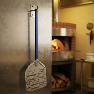 Pala para <span class=keywords><strong>Pizza</strong></span> Rectangular de Aluminio Perforada Azzurra Pro BluePerf, Herramienta Profesional para <span class=keywords><strong>Pizza</strong></span>, Pala de Precisión con Mango Azul - Product Image 2