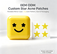 Patchs Hydrocolloïdes Anti-Acné OEM avec Boîte Miroir, Autocollants Anti-Boutons Jour et Nuit, Marque Privée, 32 Points, Fabricant