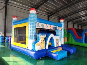 Castillo Inflable Comercial de PVC con Diseño de Pikachu, con Tobogán, para <span class=keywords><strong>Alquiler</strong></span> en Fiestas y Eventos, Certificado CE EN71 - Product Image 2