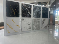 Panneau mural intérieur en placage de bois de charbon de bambou au design moderne, panneau en fibre de bambou PVC effet marbre cristal de carbone